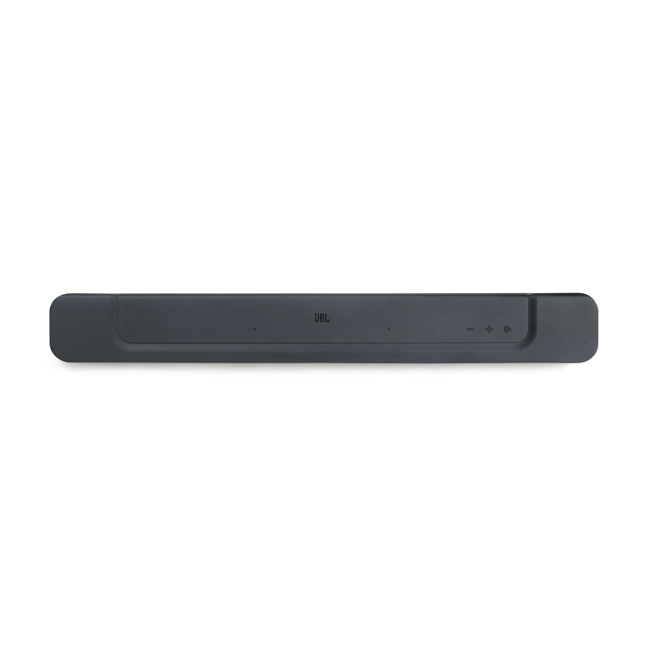 Barra de sonido negra con logo JBL y botones de control.