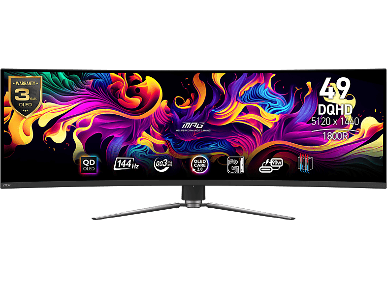 MSI Monitor Mpg 491cqp Qd-oled - 49 Inch Uwqhd Oled (organic Light-emitting Diode)
