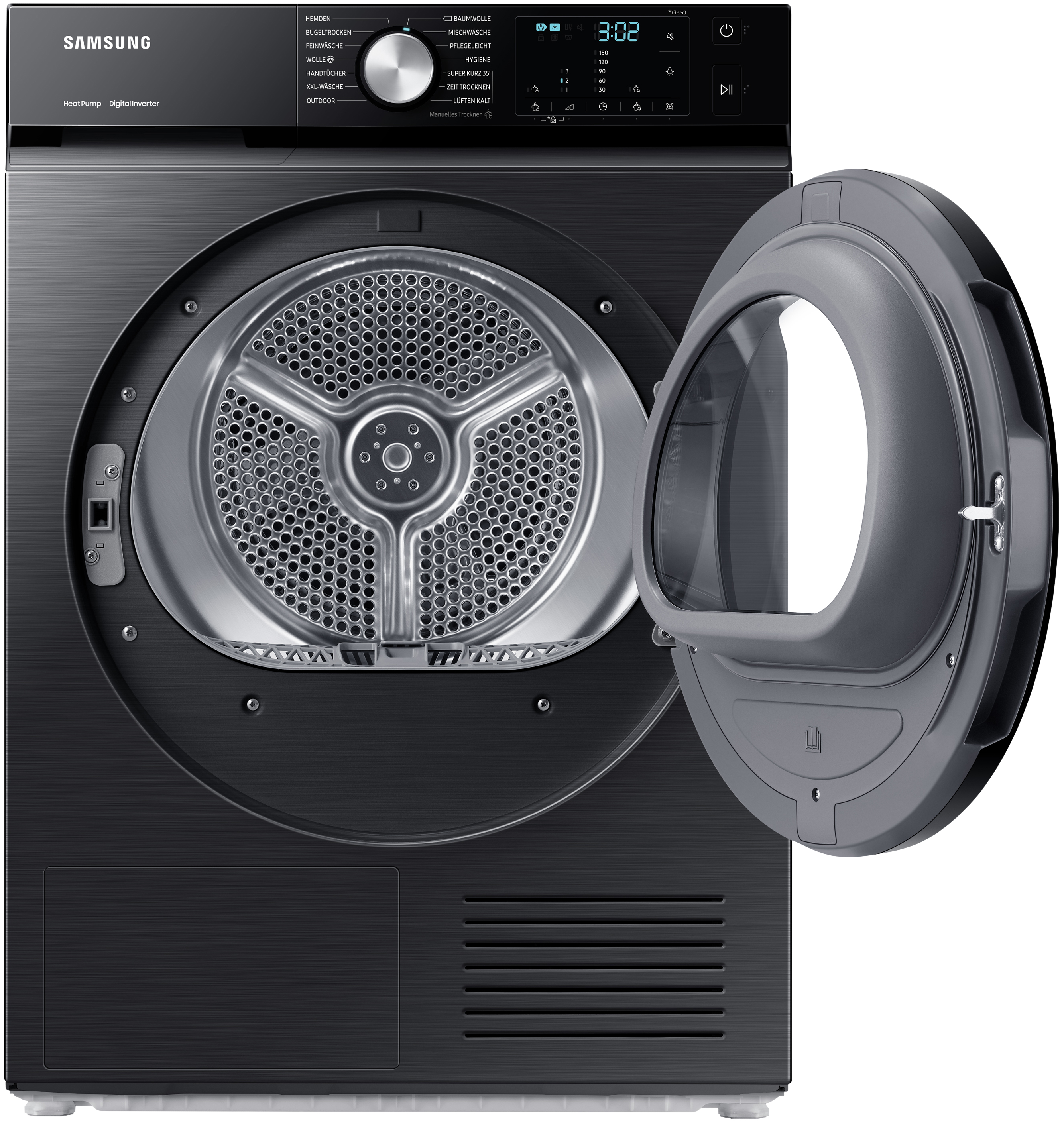 SAMSUNG DV8GBBA225ABEG Wärmepumpentrockner (8 kg, A+++, Schwarz)