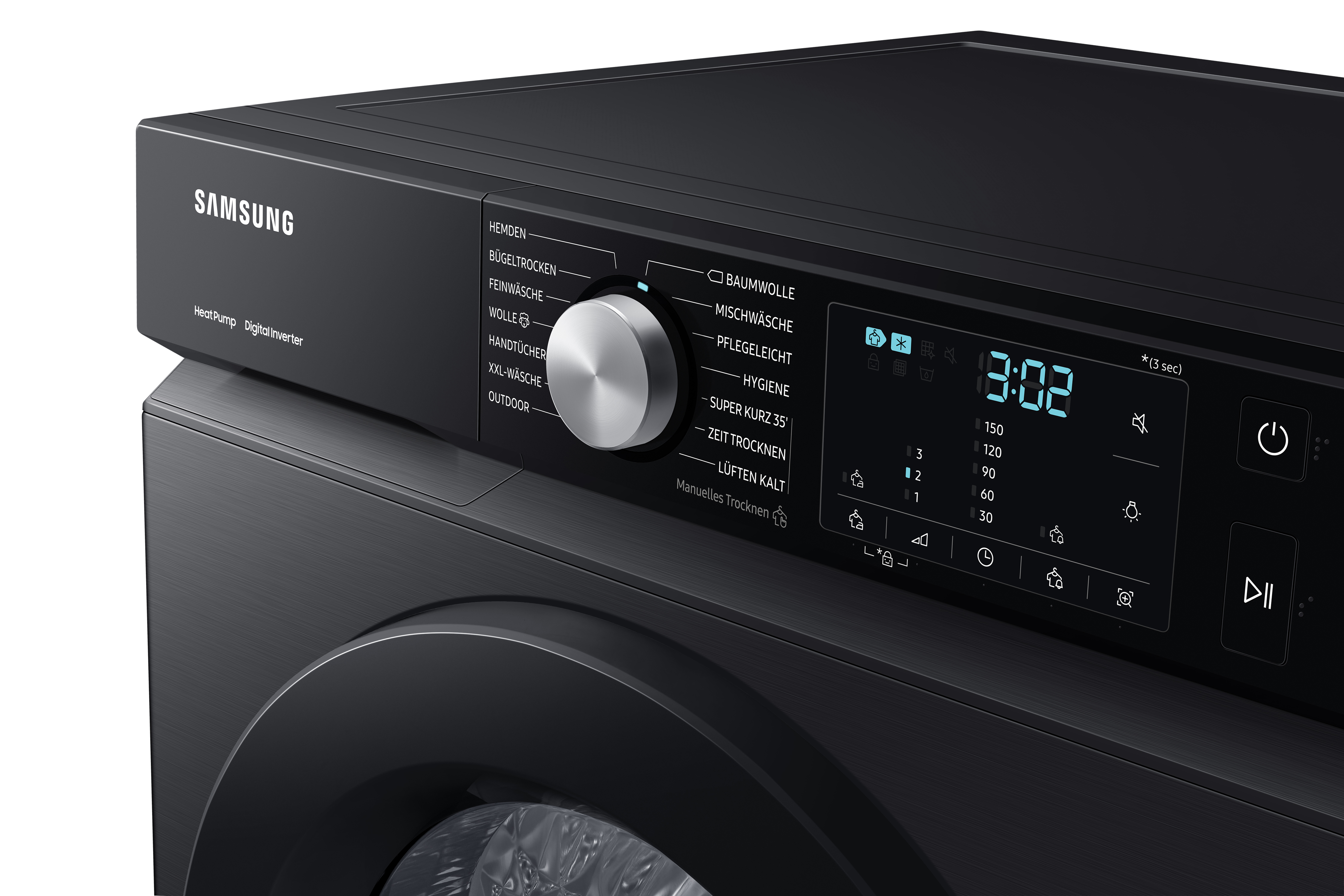 SAMSUNG DV8GBBA225ABEG Wärmepumpentrockner (8 kg, A+++, Schwarz)