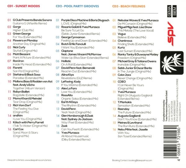CD-Cover mit Songtiteln und Künstlerinformationen, mit farbenfrohem Design.