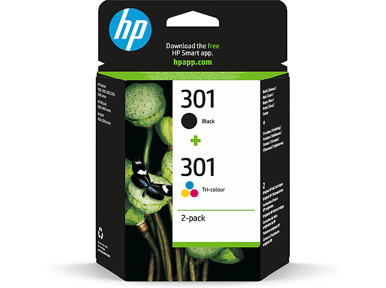 HP Nr. 301 Black + Colour, 2er-Pack (N9J72AE) Tintenpatrone — Foto 2 von 5