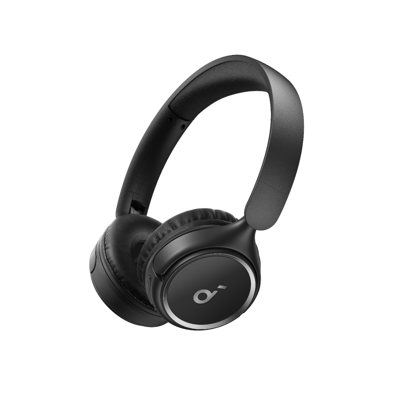 Schwarze Over-Ear-Kopfhörer. Die Ohrmuscheln sind rund und der Kopfbügel ist gebogen.