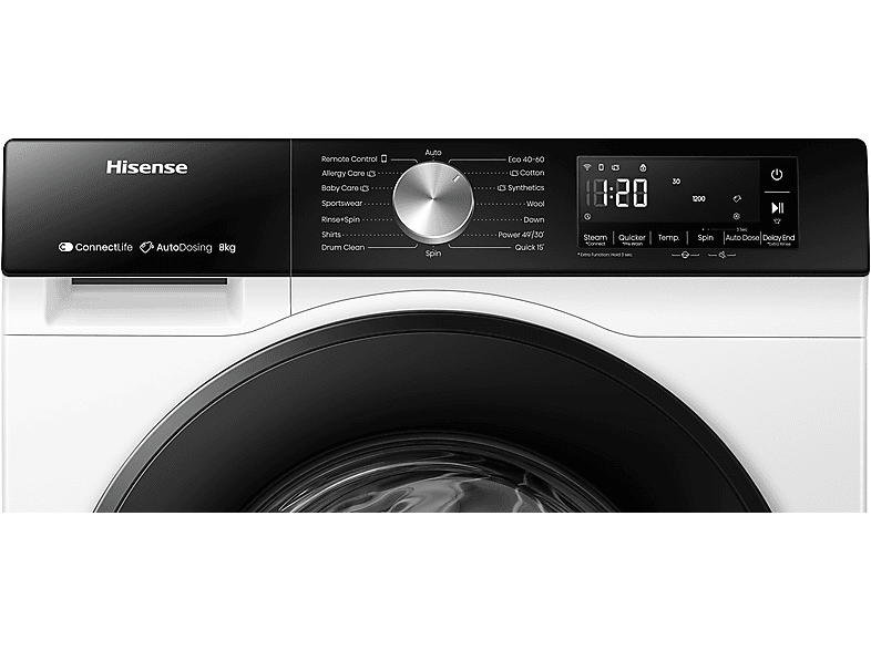 Hisense WF3S8045BW3 Waschmaschine (8 kg, 1400 U/Min., A, Frontlader) — Foto 2 von 4
