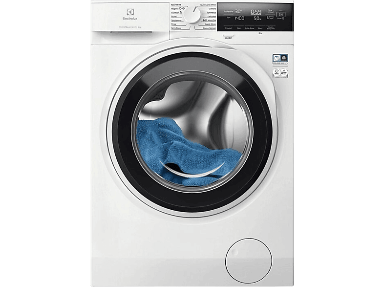 ELECTROLUX EW7F3694E Elöltöltős mosógép, A, 9kg, 1600 f/p, Ökoinverter, Hygiene progr. gőzzel, Steamrefresh, QuickCare 69min, Rapid 20min