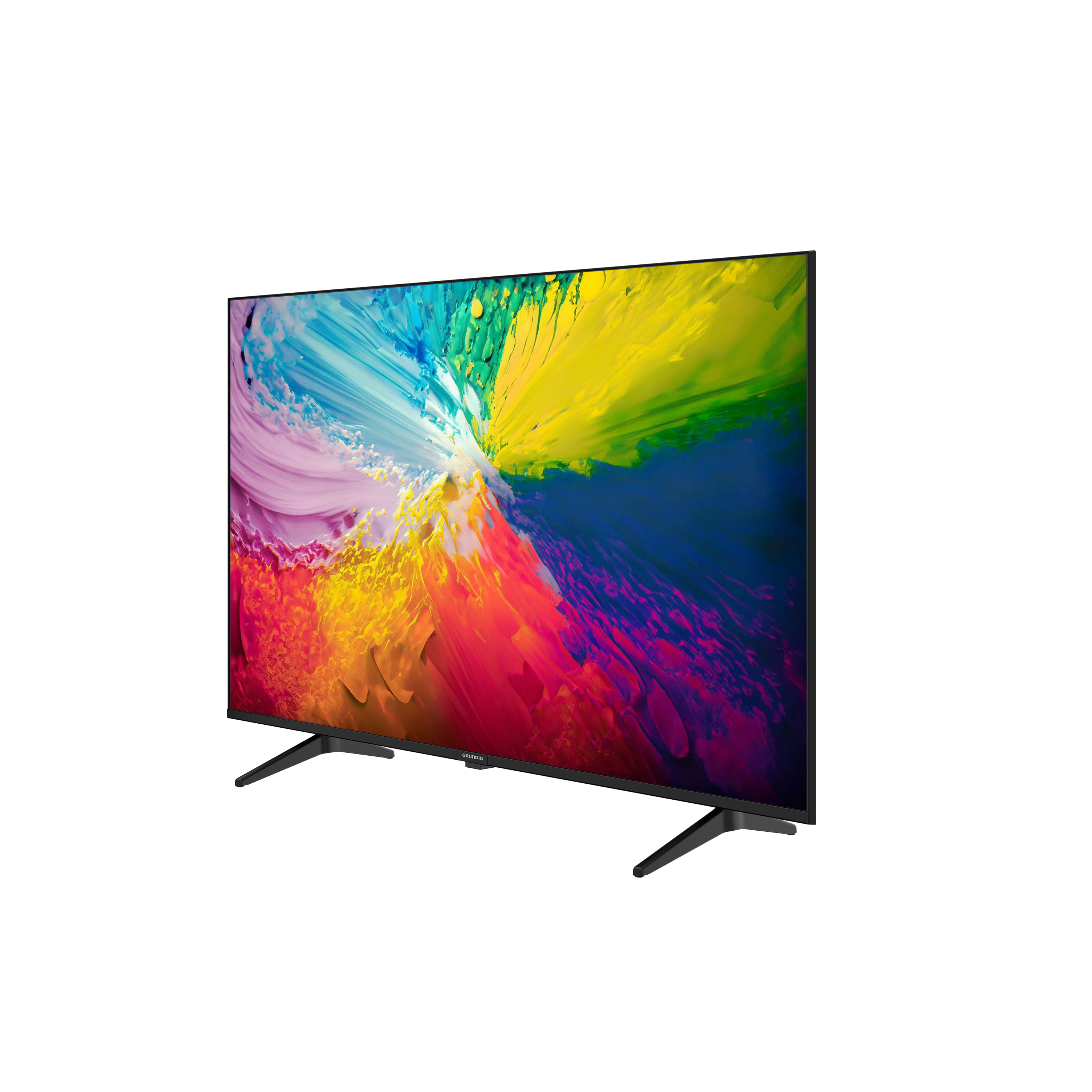 Ein Fernseher mit einem lebendigen, farbenfrohen Bildschirm.