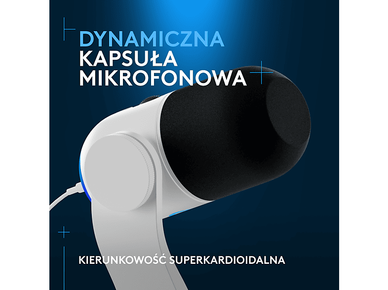 Mikrofon LOGITECH Yeti GX Superkardioidalny Biały – zdjęcie 3