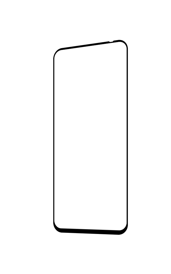 Smartphone-Bildschirm, schwarze Ränder, weißes Display.