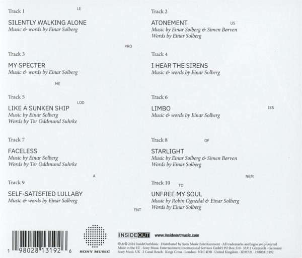 Musikalbum-Trackliste mit Songtiteln und Credits auf weißem Hintergrund.