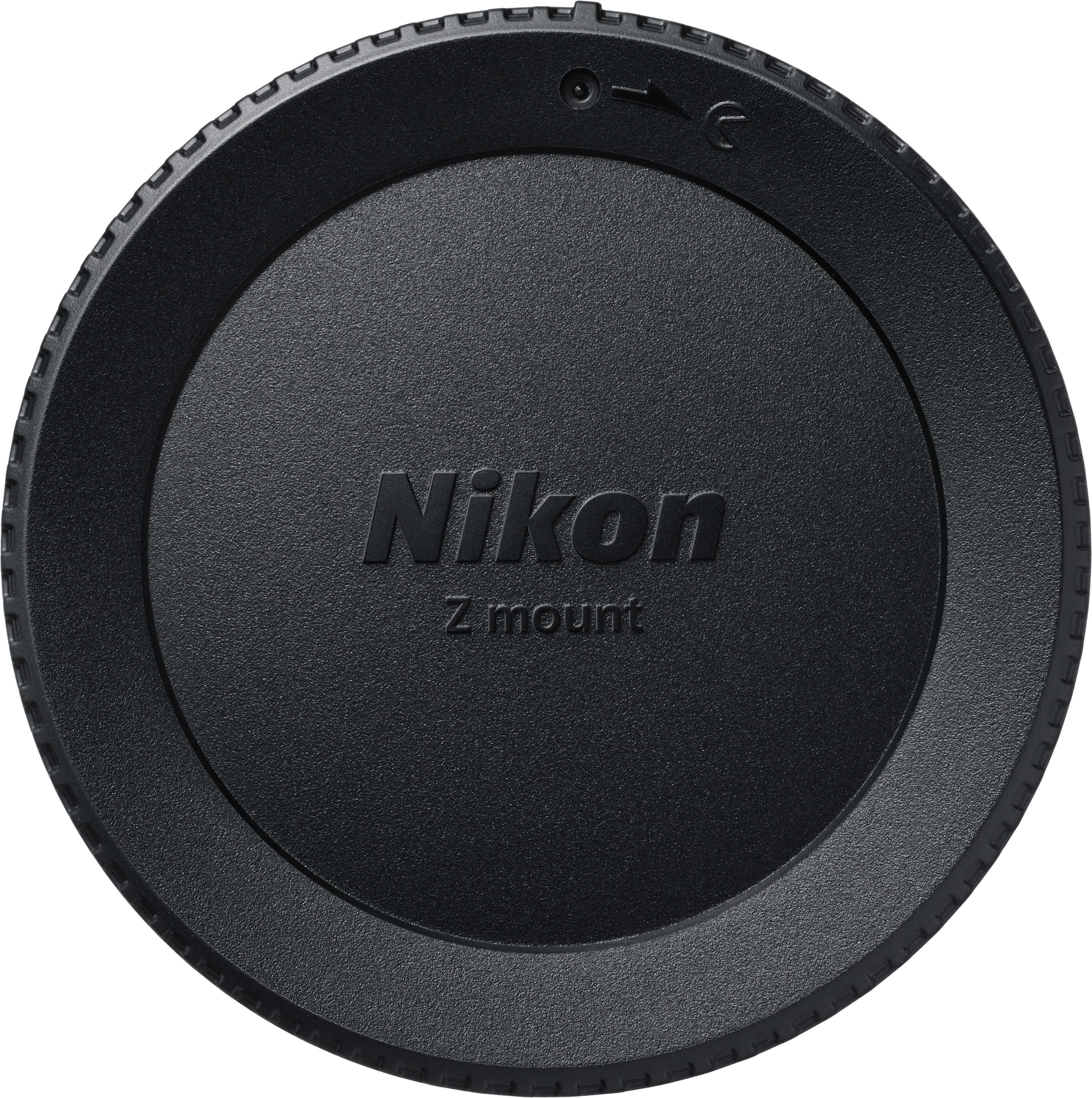 Tappo nero per obiettivo con testo Nikon e attacco Z.