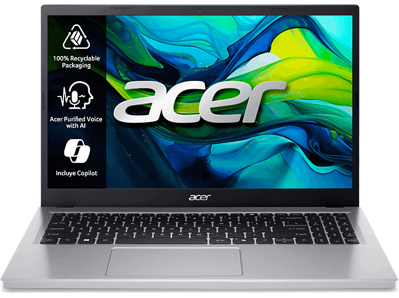 Portátil - Acer Aspire Go 15 AG15-31P, 15.6" Full HD, Intel® Core™ i3-N305, 8GB RAM, 512GB SSD, UHD Graphics, Sin sistema operativo