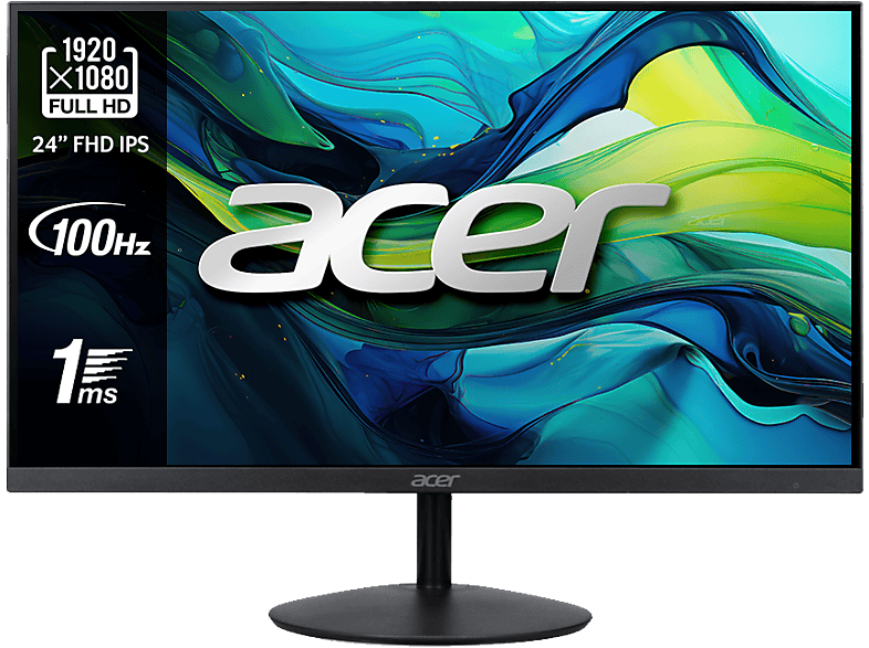 Monitor - Acer SA242Y, 24" Full HD, 100 Hz, 1 ms, IPS , 1x VGA, HDMI 1.4, FreeSync, Negro