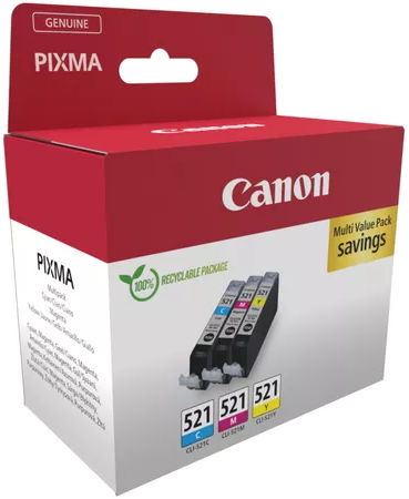 Egy doboz Canon tintapatron, 3 patron látható.