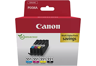 CANON CLI-551 BK/C/M/Y (4x7 ml) fekete+színes tintapatron multipack (6509B015)