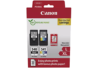 CANON PG-540L (11 ml) fekete + CL-541XL (15 ml) színes tintapatron + 50lap GP-501 10x15cm papír (5224B012)