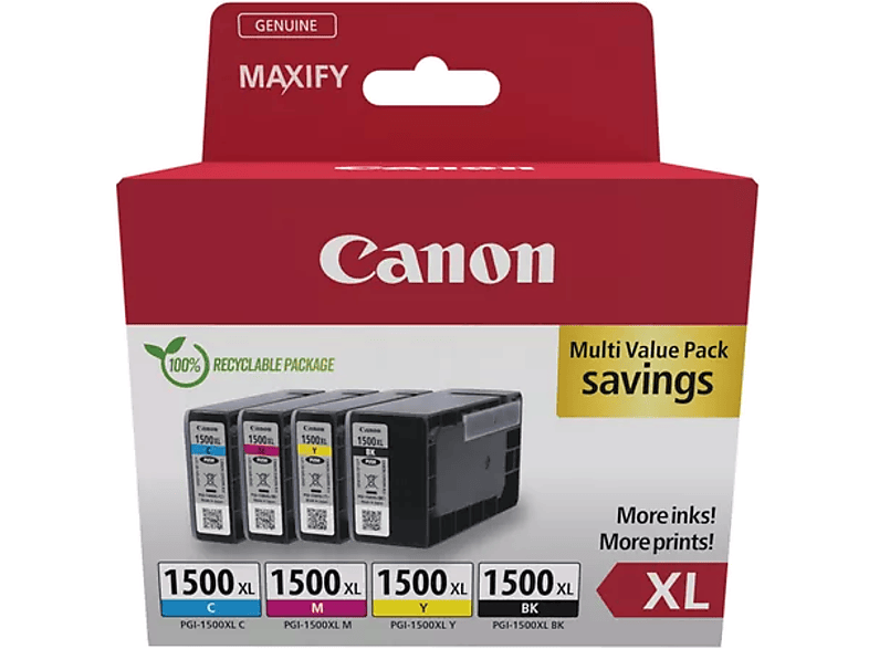 CANON PGI-1500XL (34,7 ml + 3x12 ml) BK/C/M/Y fekete+színes tintapatron multipack (9182B010)