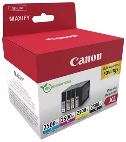 Canon Maxify nyomtató tintapatronok egy piros-fehér dobozban. A dobozon az XL és a megtakarítás felirat látható.