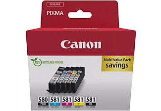 CANON PGI-580 PGBK (11,2 ml) + CLI-581 C/M/Y/Bk (4x5,6 ml) fekete+színes tintapatron multipack (2078C007)