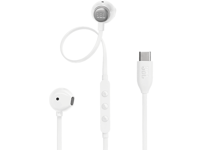 JBL Tune 305C, Intraurales, Bluetooth, Con cable, Micrófono, White