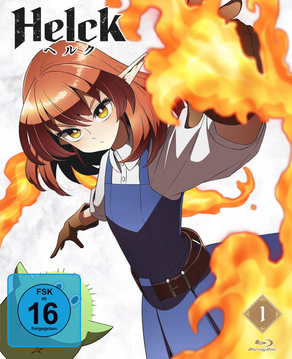 Anime-Bild eines Mädchens mit Feuer um sie herum. Das Bild hat ein Rating-Label.