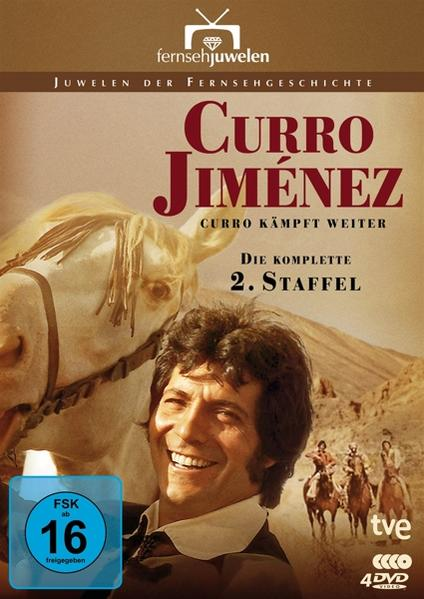 DVD-Cover: Mann mit Pferd, Text 'Curro Jimenez' und eine Filmszene.