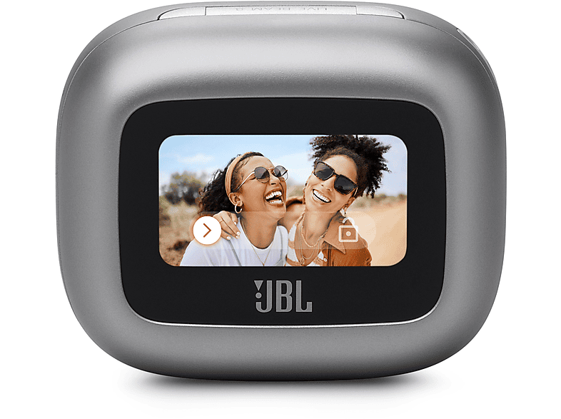 JBL Live Beam 3 - Kabelloser In-Ear Noise Cancelling Kopfhörer mit Smart Charging Case - Silber