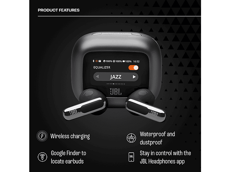 JBL Live Flex 3 - Kabelloser In-Ear Noise Cancelling Kopfhörer mit Smart Charging Case - Schwarz
