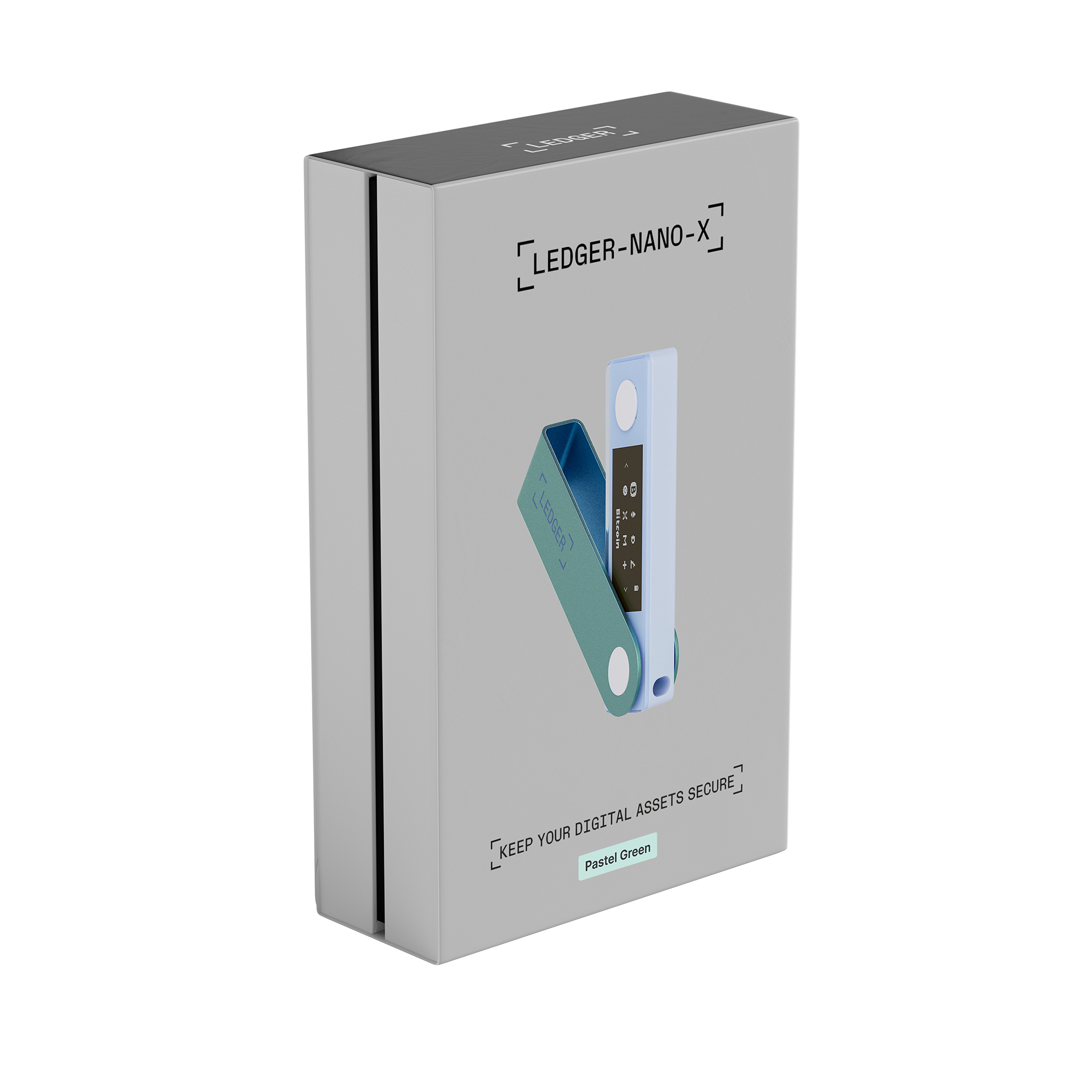 Bir kutuda bir Ledger Nano X kripto donanım cüzdanı.