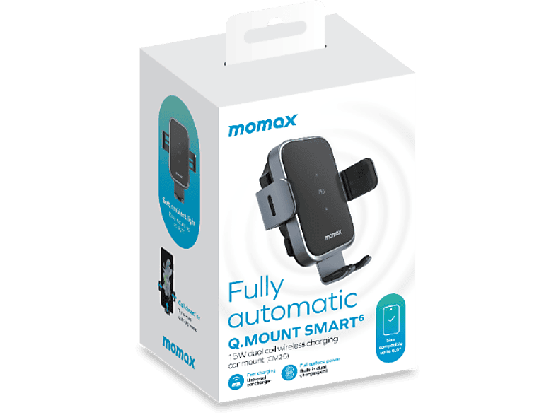 MOMAX Q.mount Smart 6 Wireless Şarj Özellikli 15W Araç Telefon Tutucu_4