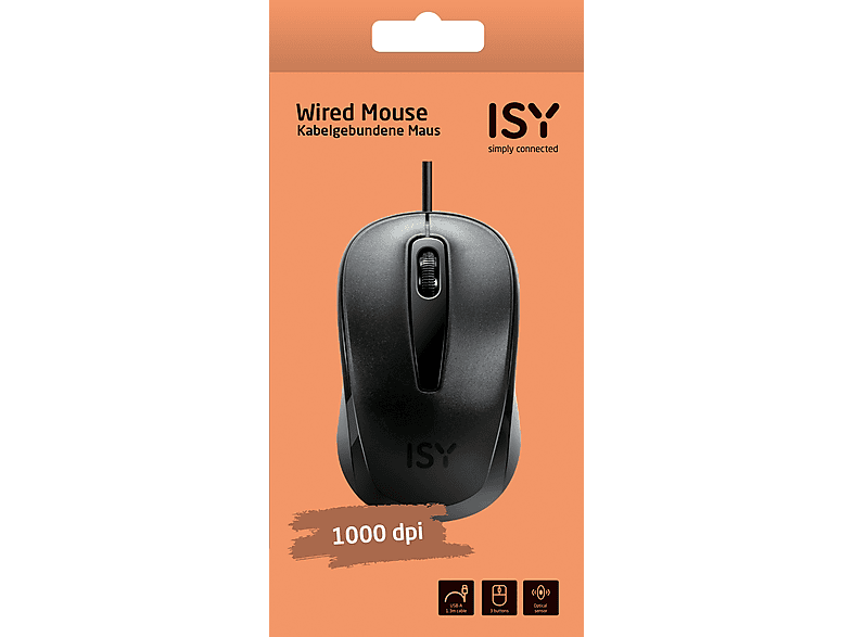 ISY ICM-1000-1 Kabelgebundene Maus, Schwarz — Foto 4 von 4