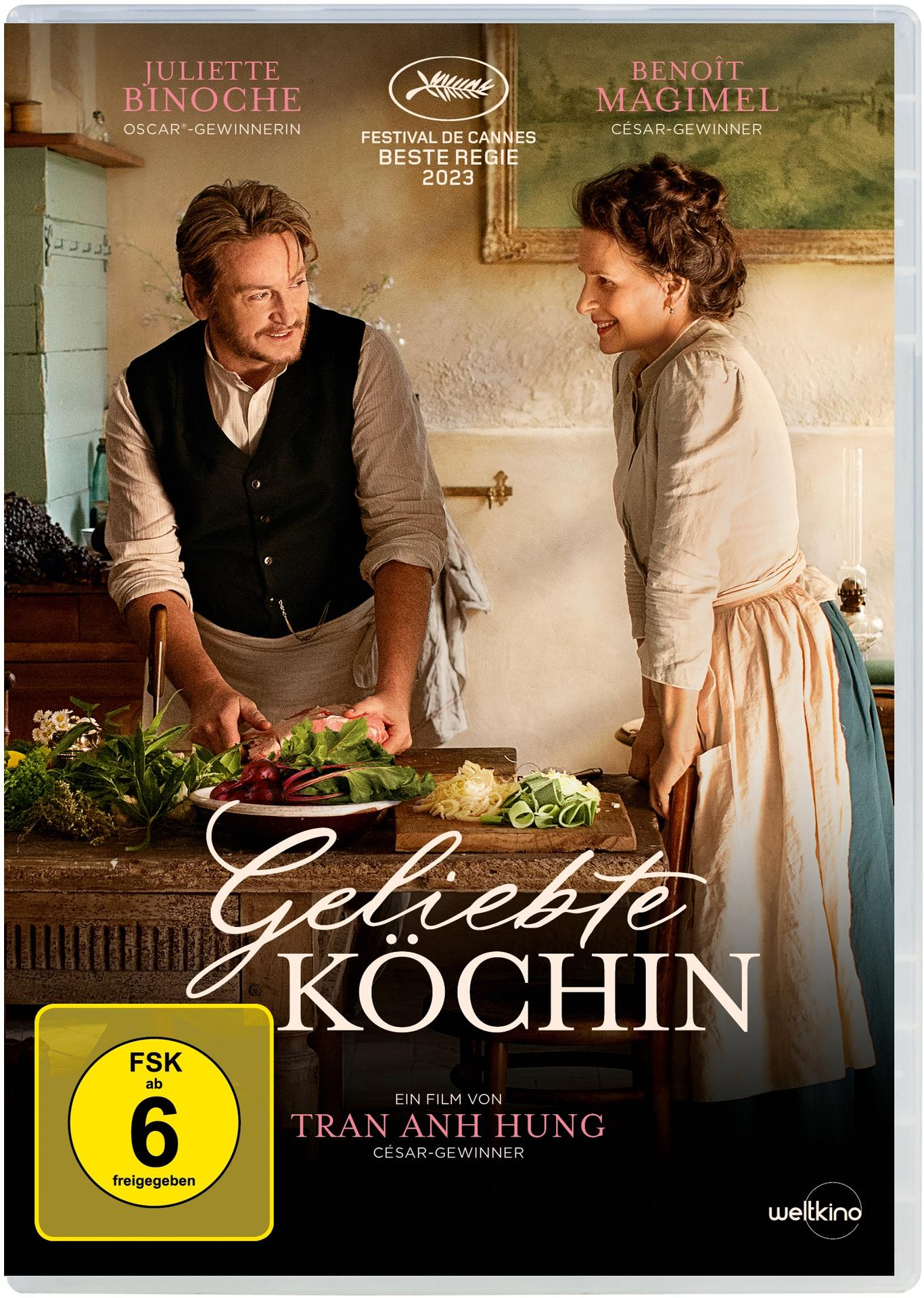 Filmcover, zwei Personen in einer Küche, Titel: Geliebte Köchin, Französisch.