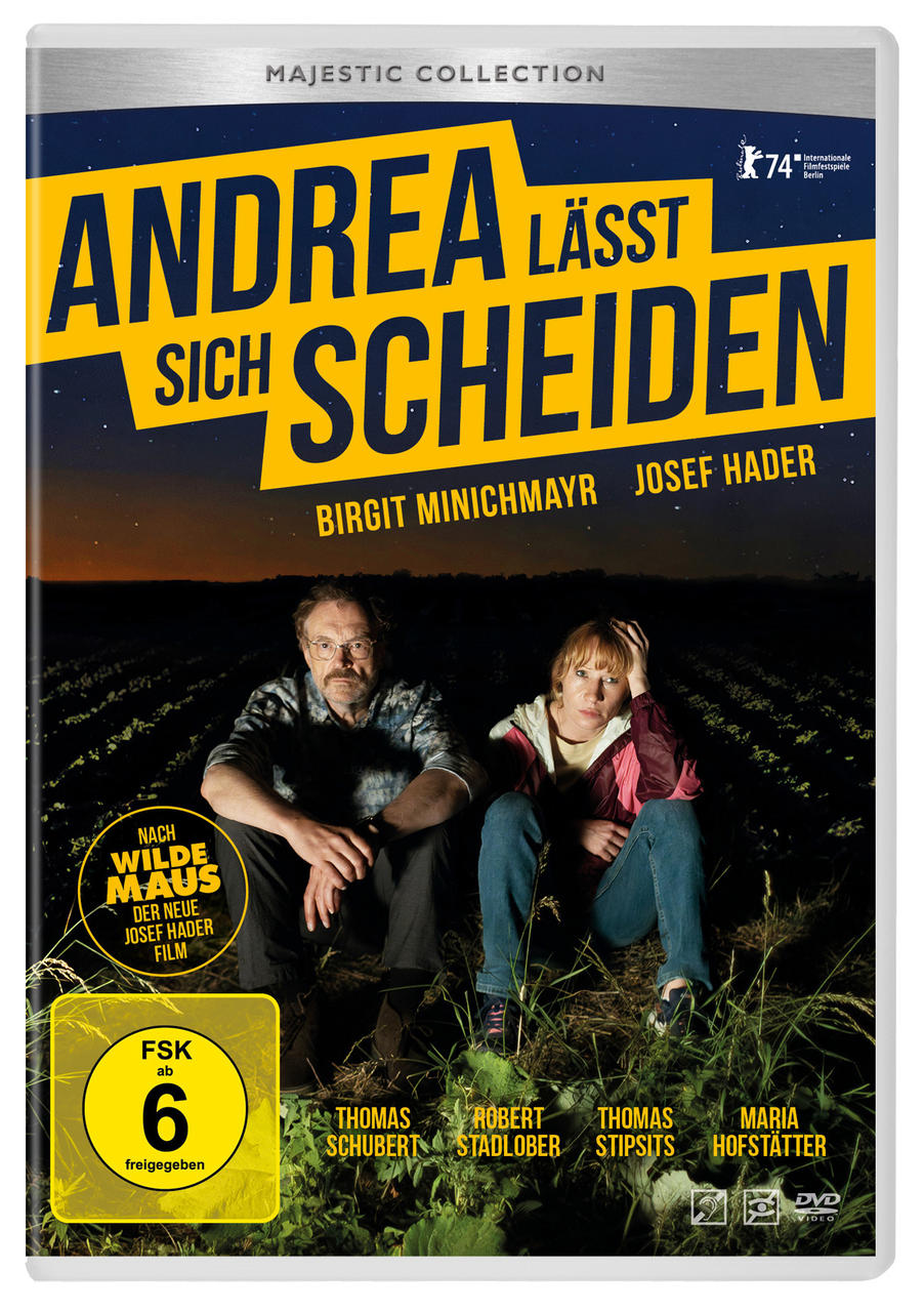 DVD-Cover mit zwei Personen, Titel 'Andrea lässt sich scheiden' und Text 'Majestic Collection'.