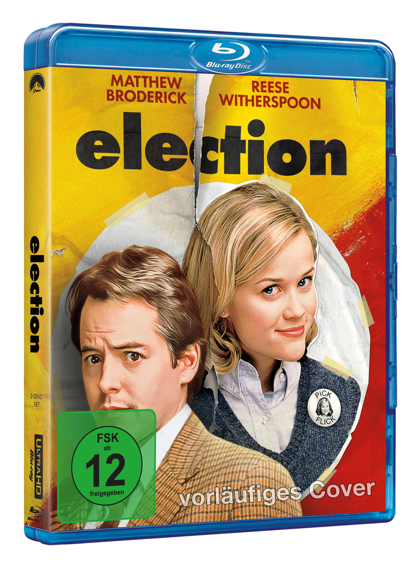Film-DVD-Cover von Election mit Matthew Broderick und Reese Witherspoon.