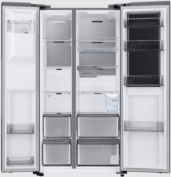 Lodówka Side by Side SAMSUNG RH68DG855DB1EF 178cm Grafitowy No Frost Food Showcase