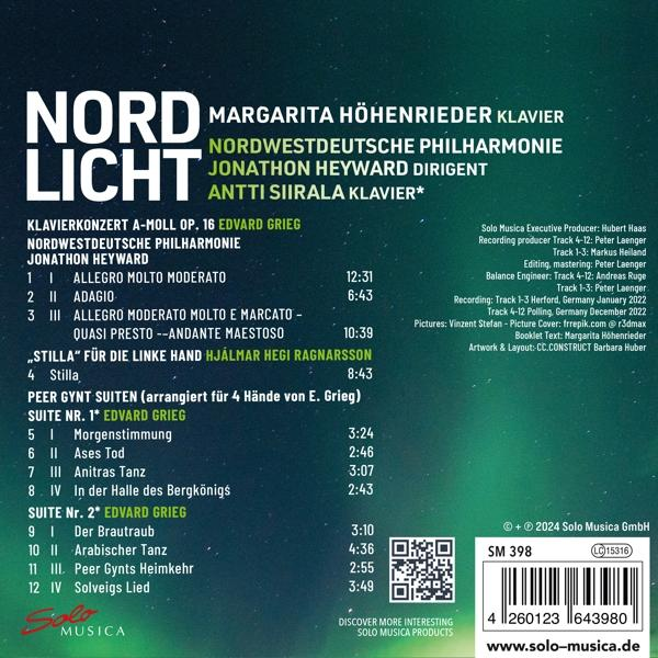 Eine Partitur mit dem Titel „Nordlicht“ und Künstlern. Sie enthält verschiedene Musikstücke und Credits.