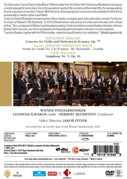 DVD-Hülle mit Text und Bild eines Orchesters. Text: Wiener Philharmoniker, Johannes Brahms.
