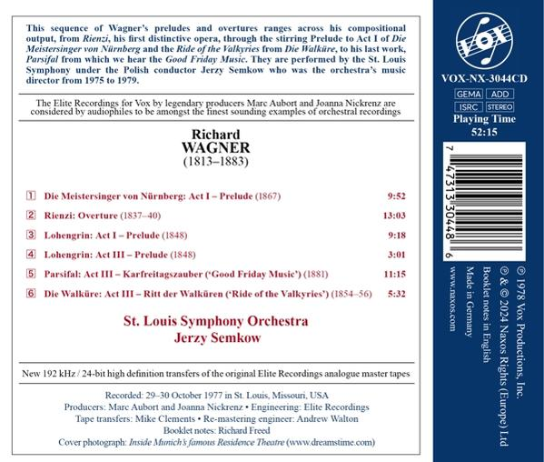 Richard Wagner CD-Cover mit Titelliste, Orchester und Dirigent.