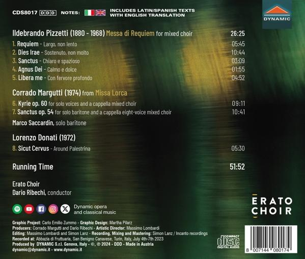 Ein CD-Cover mit Text und Songtiteln, darunter 'Requiem' und 'Kyrie'.