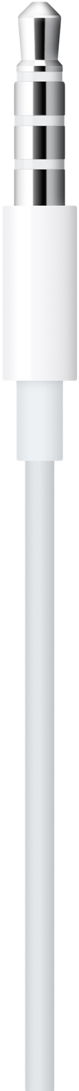 Fehér 3,5 mm-es audio jack fehér kábellel, fekete háttéren izolálva.