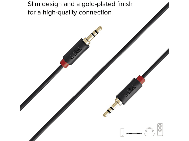 SBS 03091 3,5mm Klinkenkabel, 1,5m, vergoldet; Audio Kabel — Foto 2 von 4