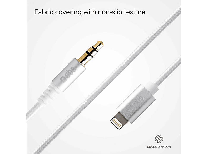 SBS 26038 Lightning Audio Adapter auf 3,5mm Klinkenstecker, 1m; Adapterkabel — Foto 2 von 4