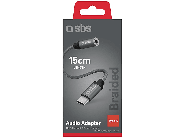 SBS 91654 USB-Type-C Audio Adapter auf 3,5mm Kopfhöreranschluss, 0,15m — Foto 4 von 4