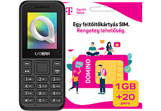 ALCATEL 1068 SingleSIM Fekete Kártyafüggetlen Mobiltelefon + Telekom Domino kártya