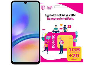 SAMSUNG A05S 4/64 GB DualSIM Ezüst Kártyafüggetlen Okostelefon + Telekom Domino kártya