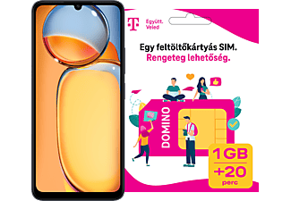 XIAOMI REDMI 13C 4/128 GB DualSIM Fekete Kártyafüggetlen Okostelefon + Telekom Domino kártya