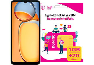 XIAOMI REDMI 13C 4/128 GB DualSIM Zöld Kártyafüggetlen Okostelefon + Telekom Domino kártya