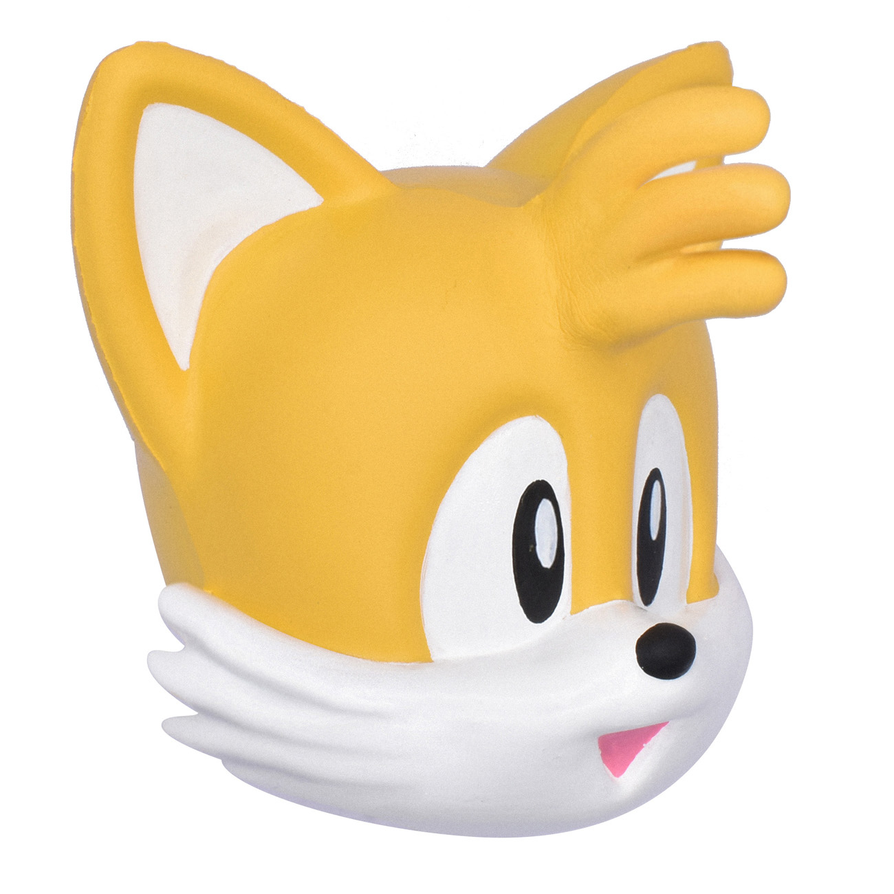 Tails, der Fuchskopf aus der Sonic the Hedgehog-Serie, gelb und weiß.