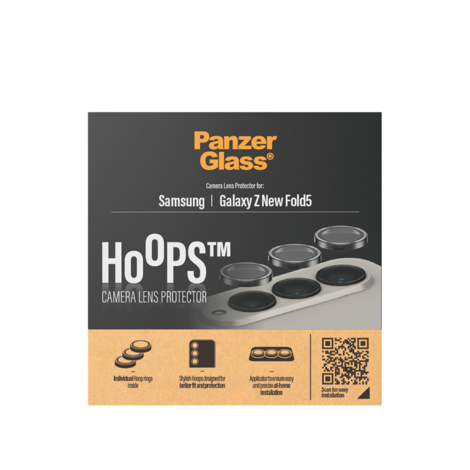 PANZERGLASS Galaxy Z Fold5 2024 Hoops Screenprotector voor Samsung Galaxy Z Fold 5 2024 Zwart afbeelding
