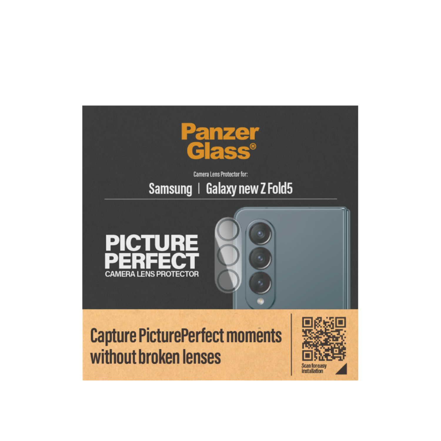 PANZERGLASS Galaxy Z Fold5 2024 PicturePerfect Screenprotector voor Samsung Galaxy Z Fold 5 2024 Zwart afbeelding