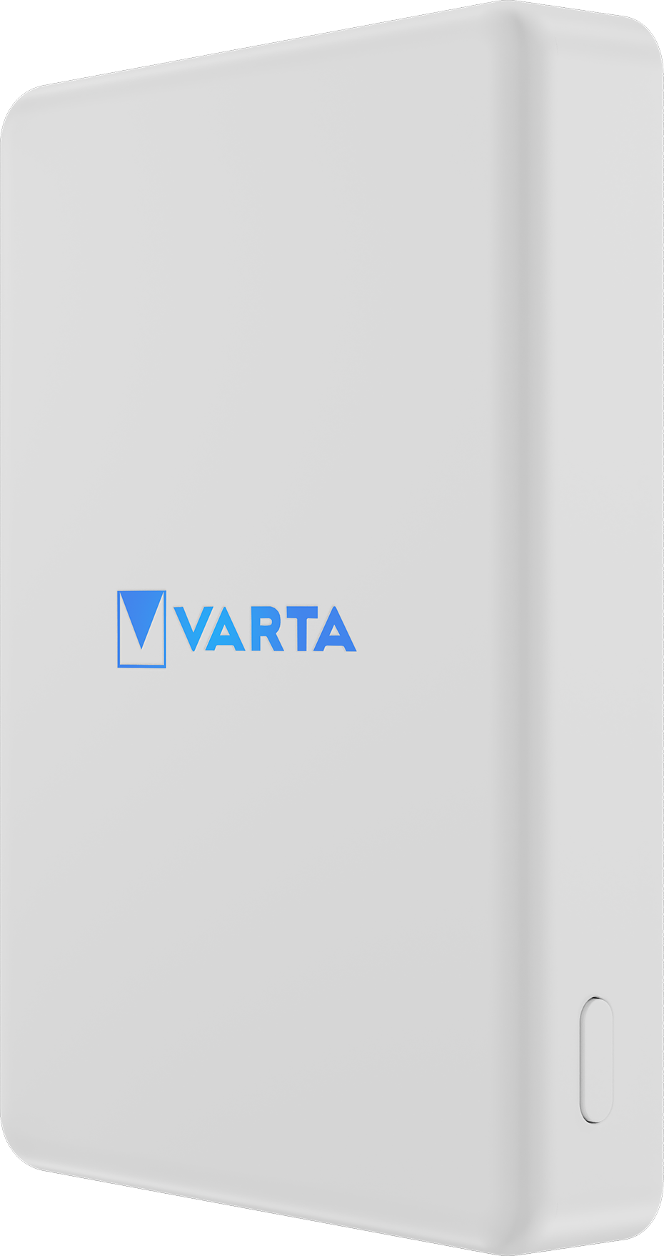 Fehér készülék, rajta a VARTA logóval.